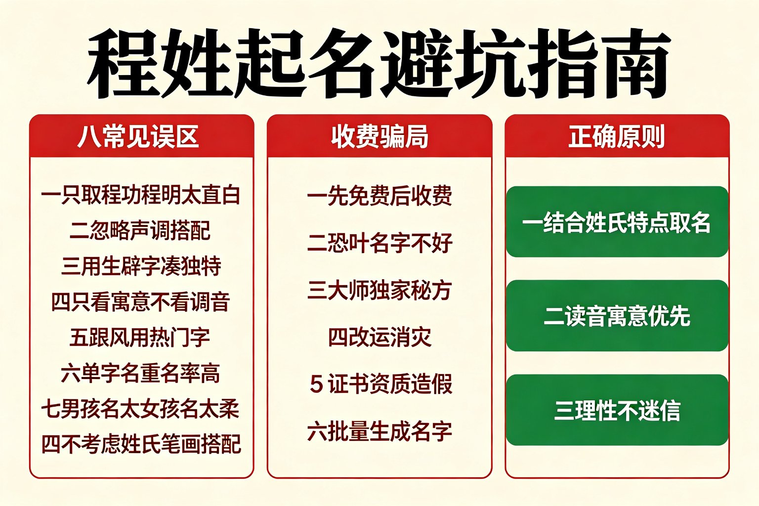 程姓起名避坑指南