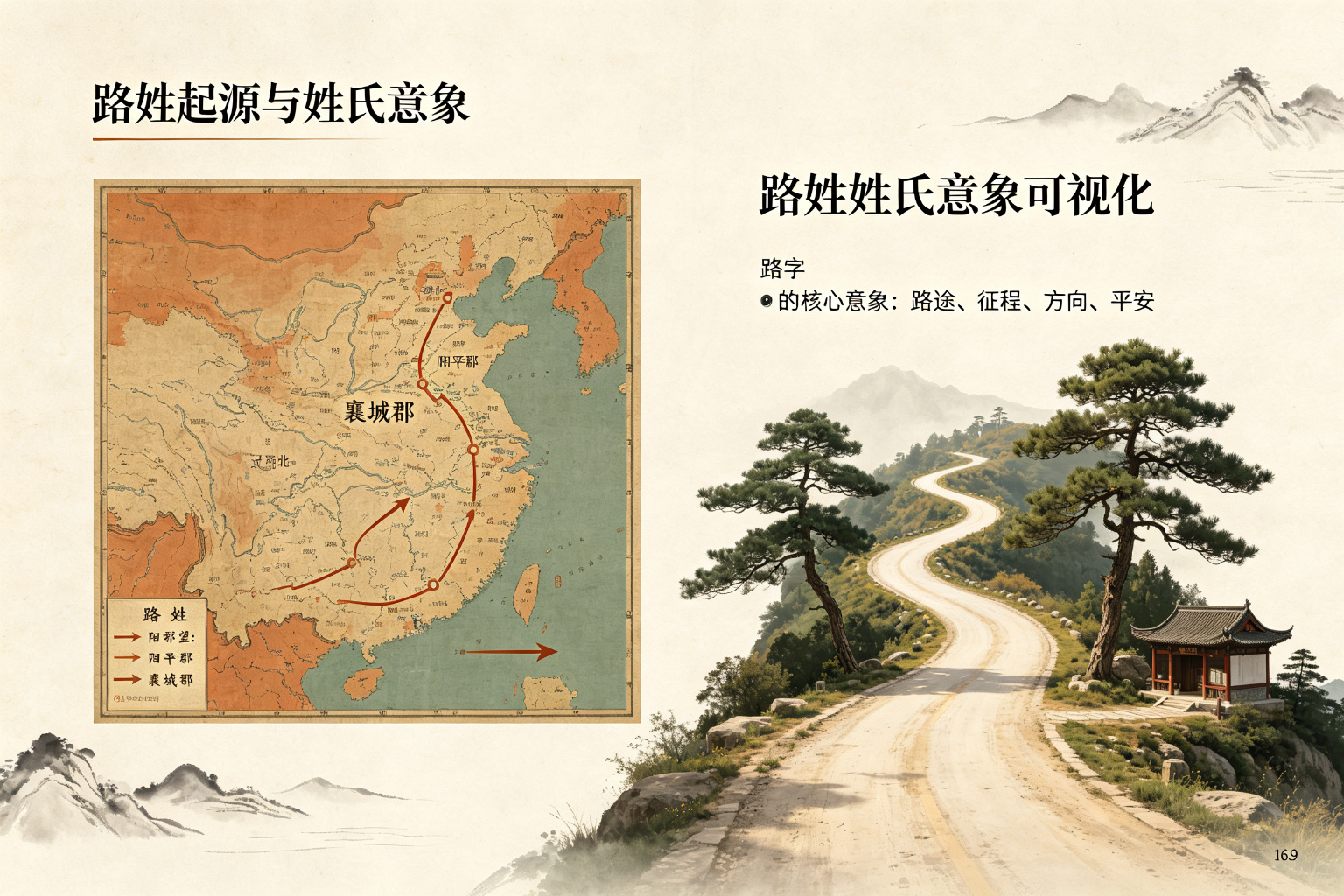 路姓起源与姓氏意象图