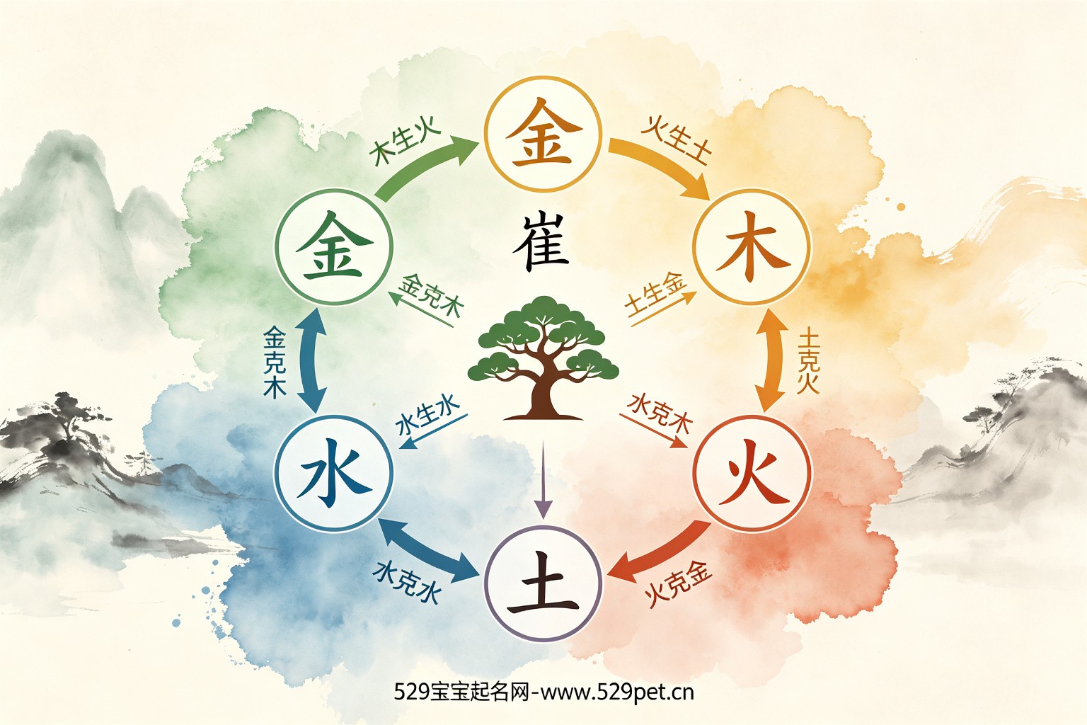 五行生克关系图