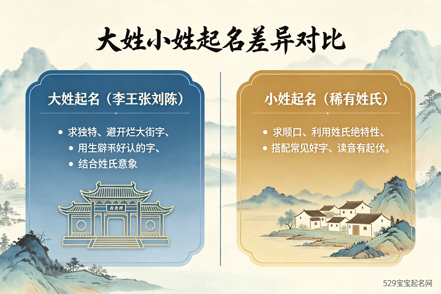 大姓小姓起名差异对比图