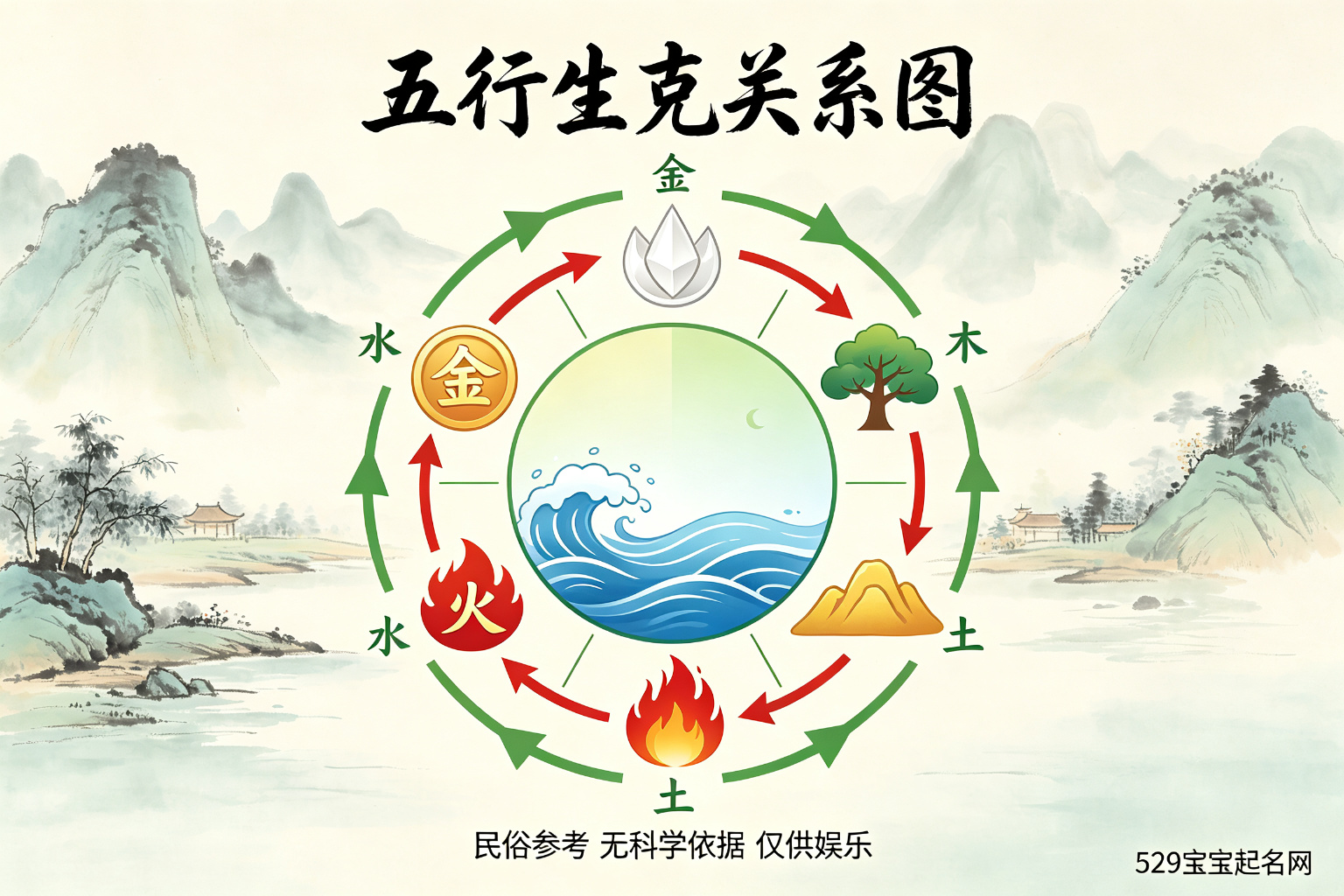 五行生克关系图