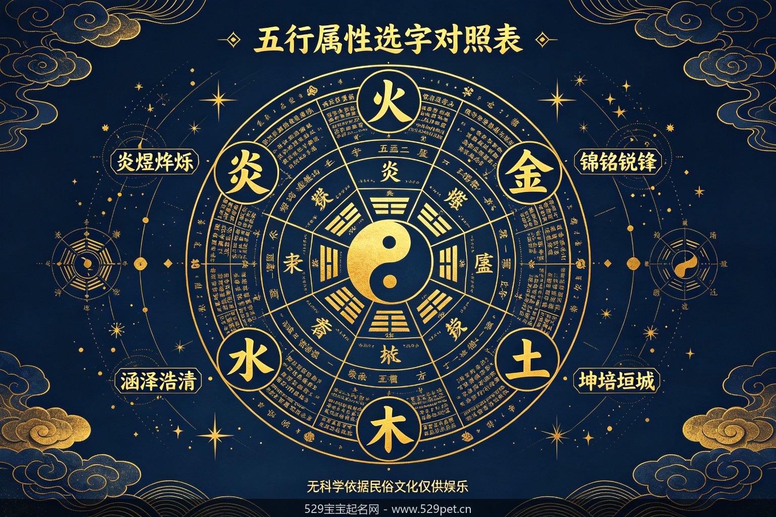 五行属性选字对照表