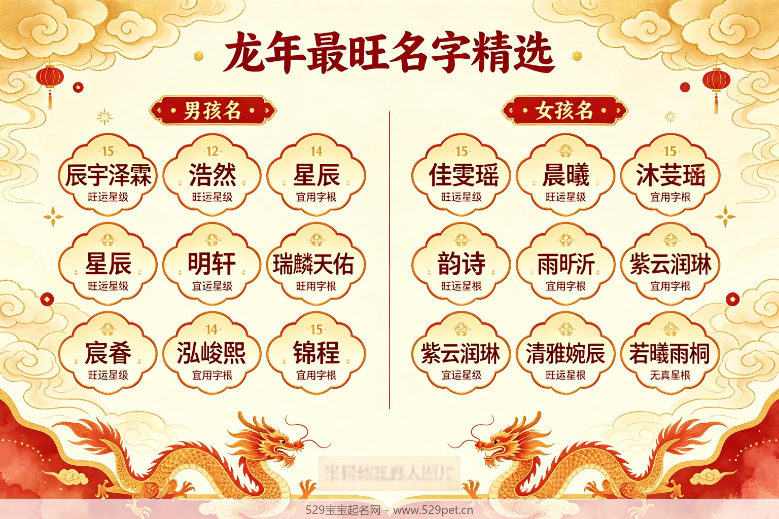 龙年最旺名字精选墙