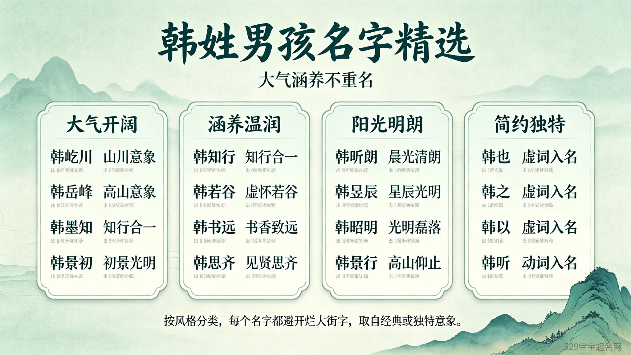 韩姓男孩名字精选