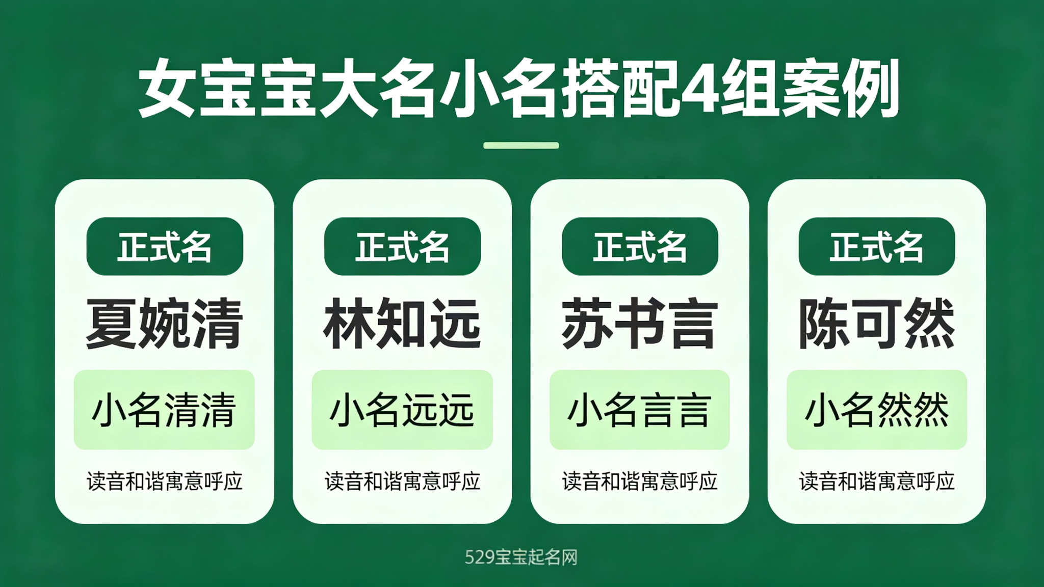 女宝宝大名小名搭配4组案例
