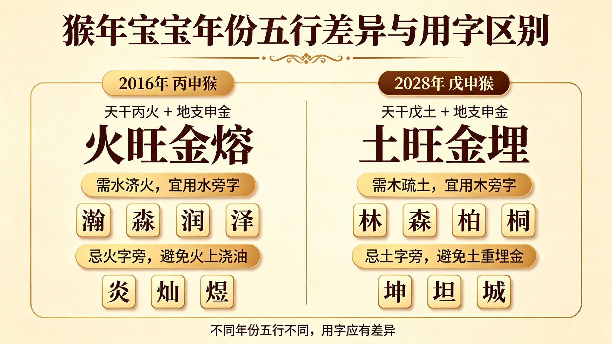 2016丙申vs2028戊申五行差异图