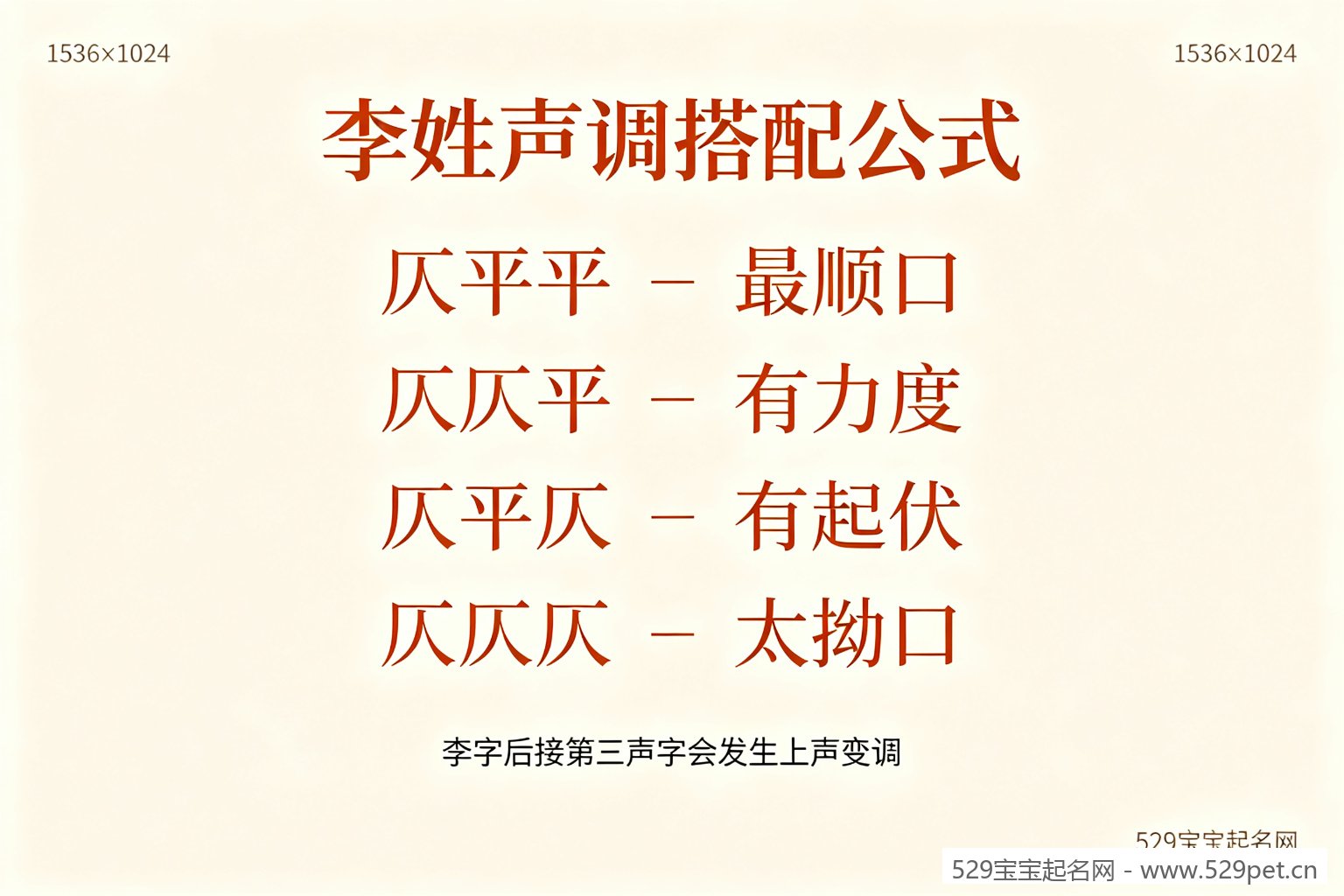 李姓声调搭配公式图