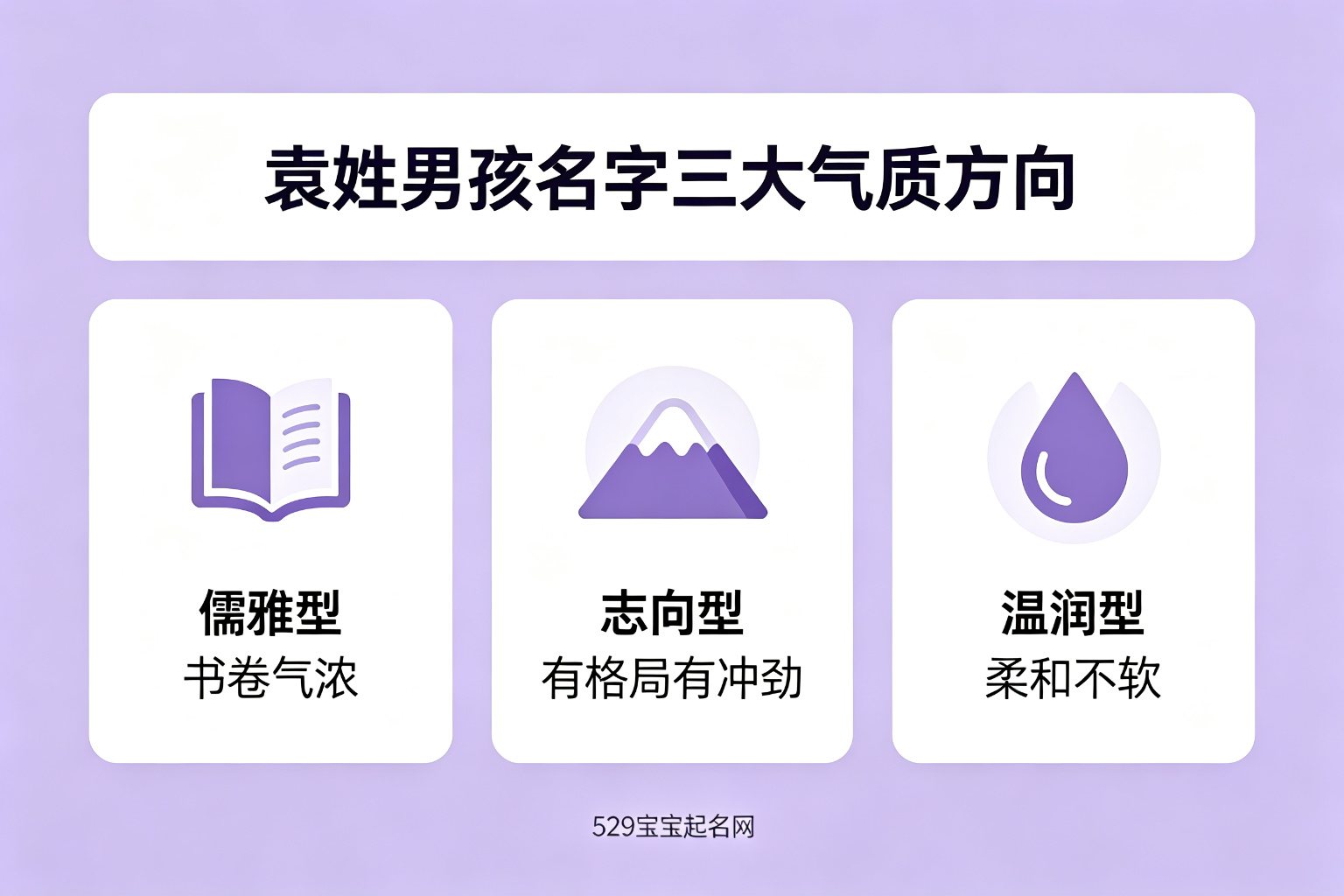 袁姓男孩名字三种气质方向分类图