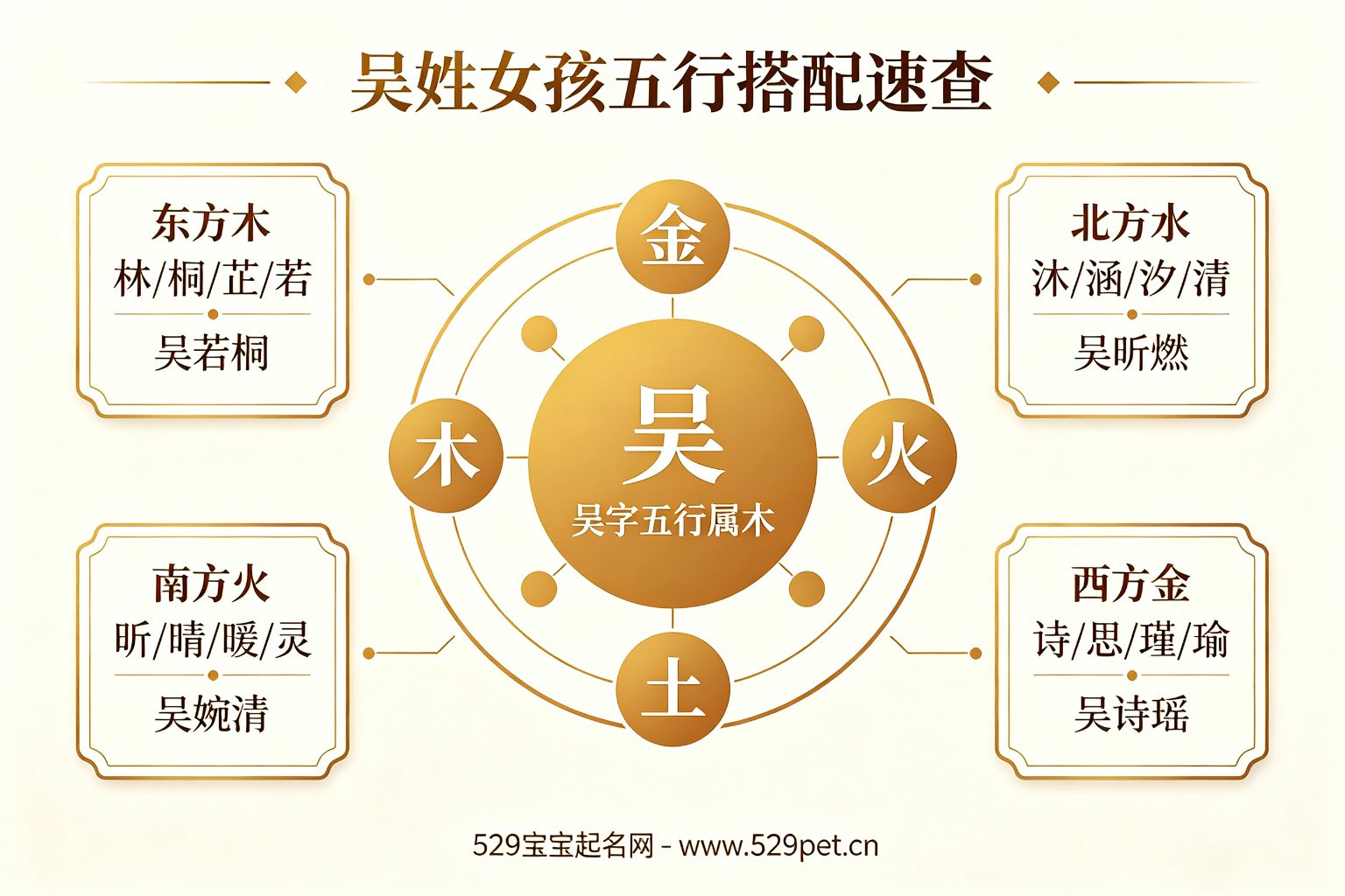 吴姓女孩五行搭配速查