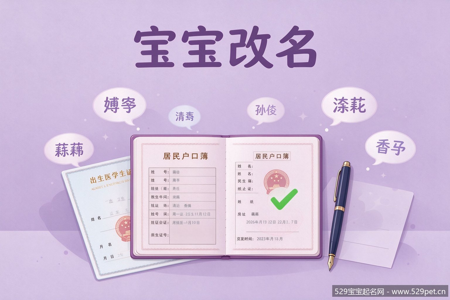 宝宝改名需要准备的材料
