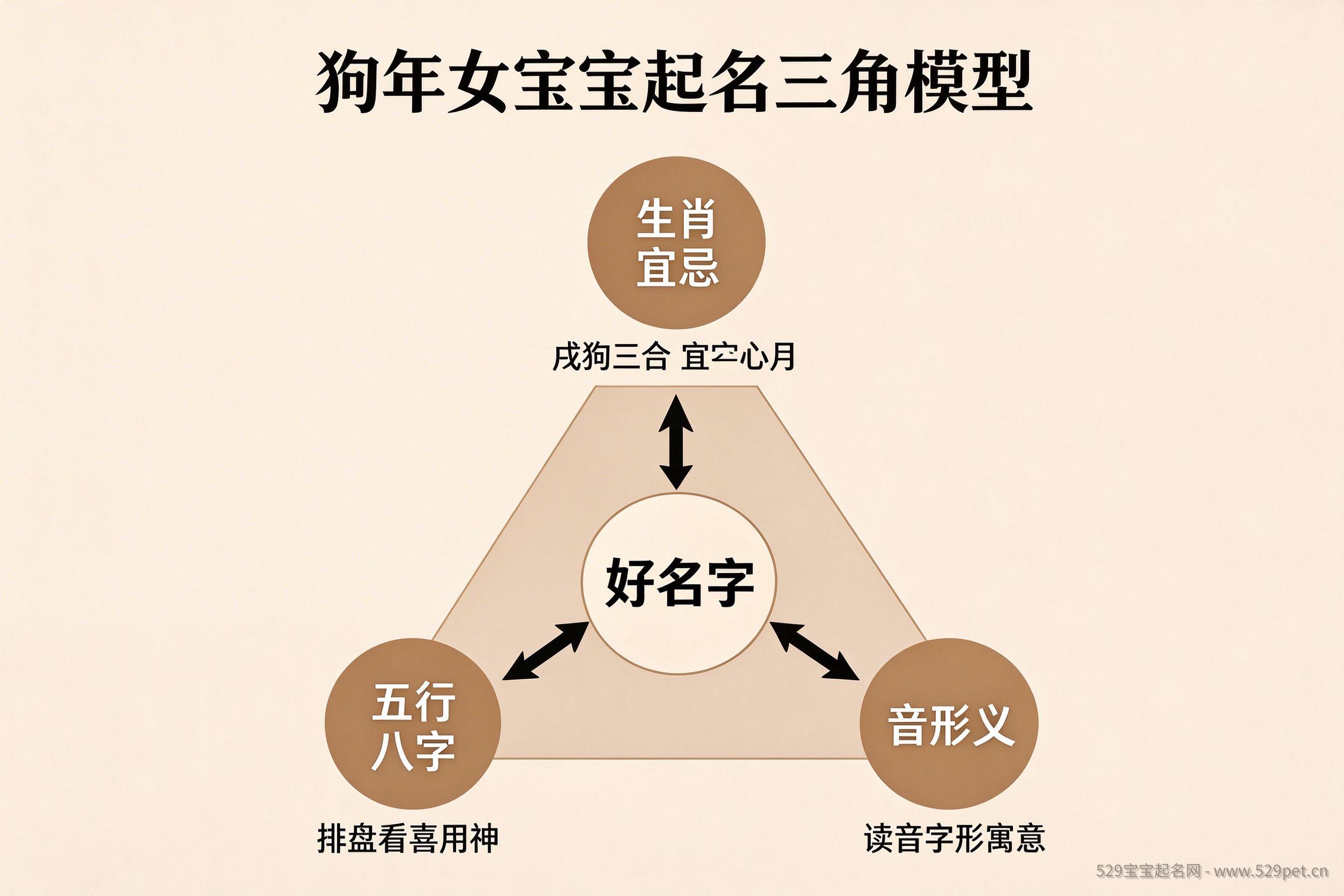 狗年女宝宝起名三角模型图