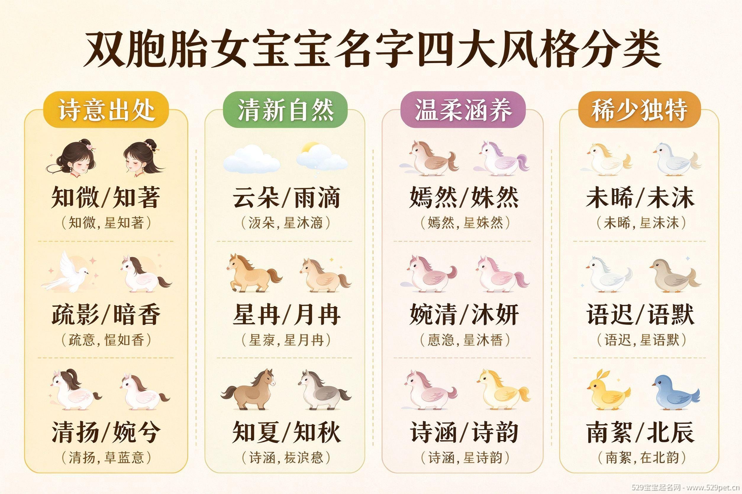 双胞胎女宝宝名字四大风格分类