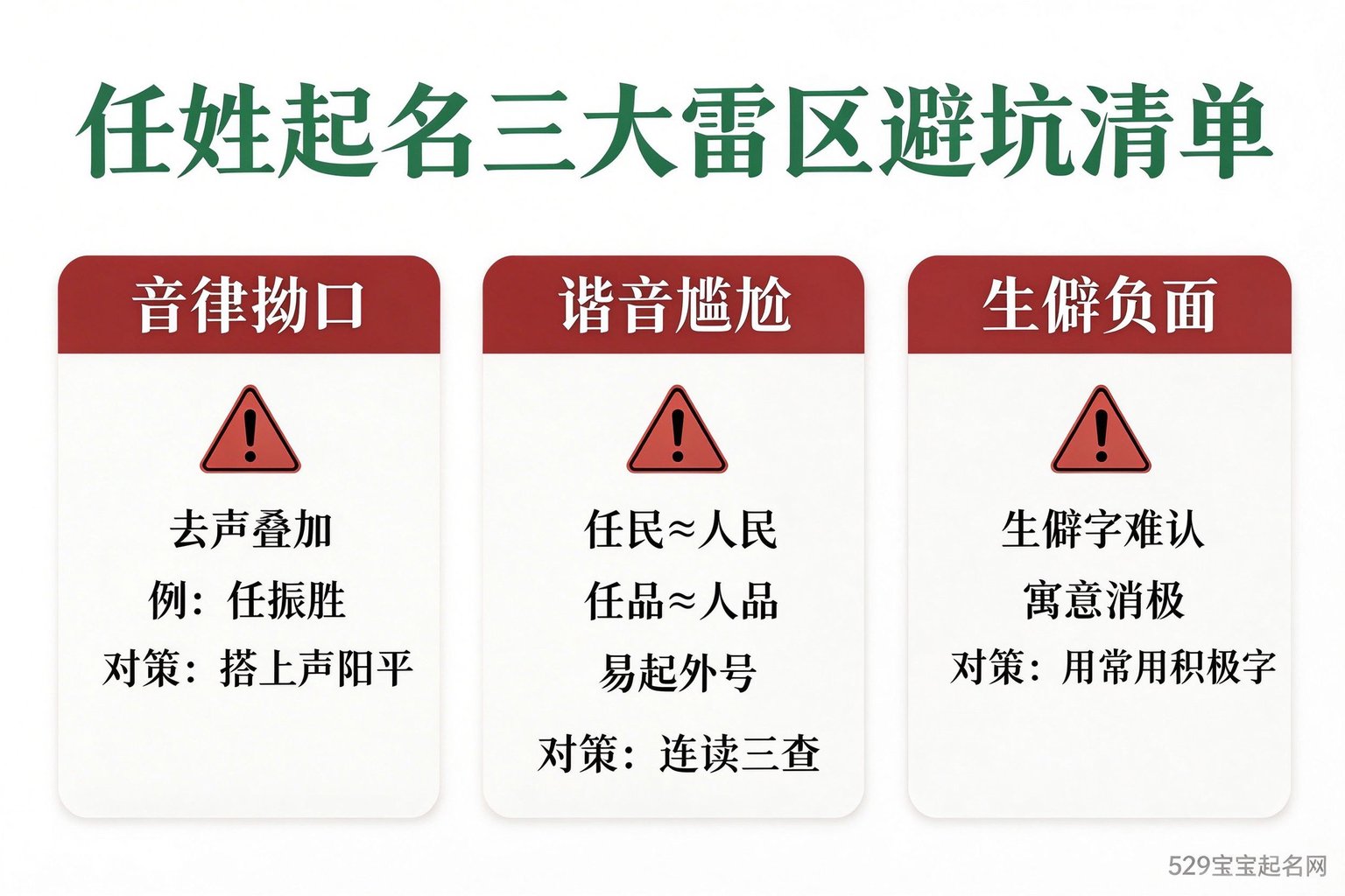 任姓起名三大雷区避坑清单