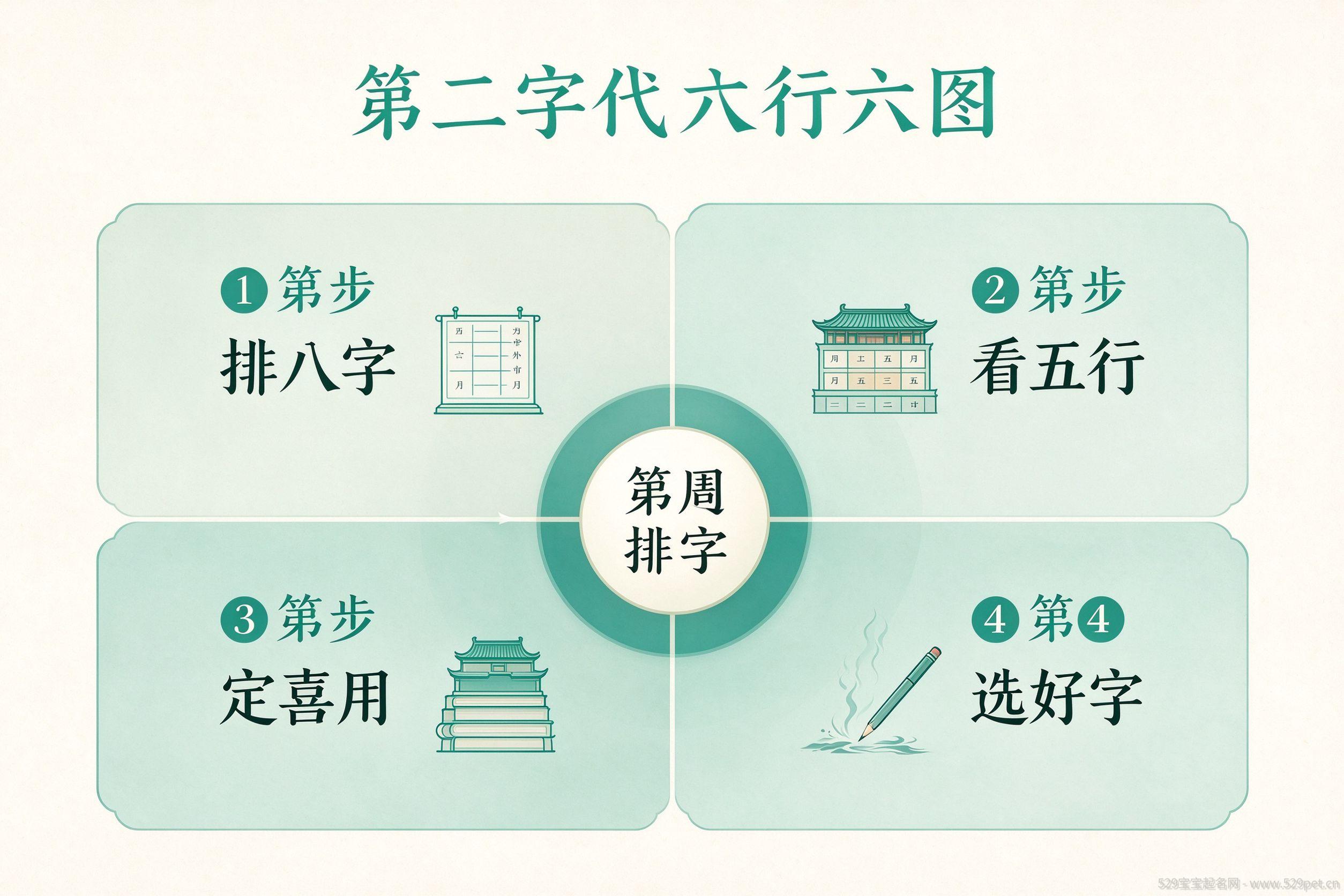 生辰八字起名四步法四象限图