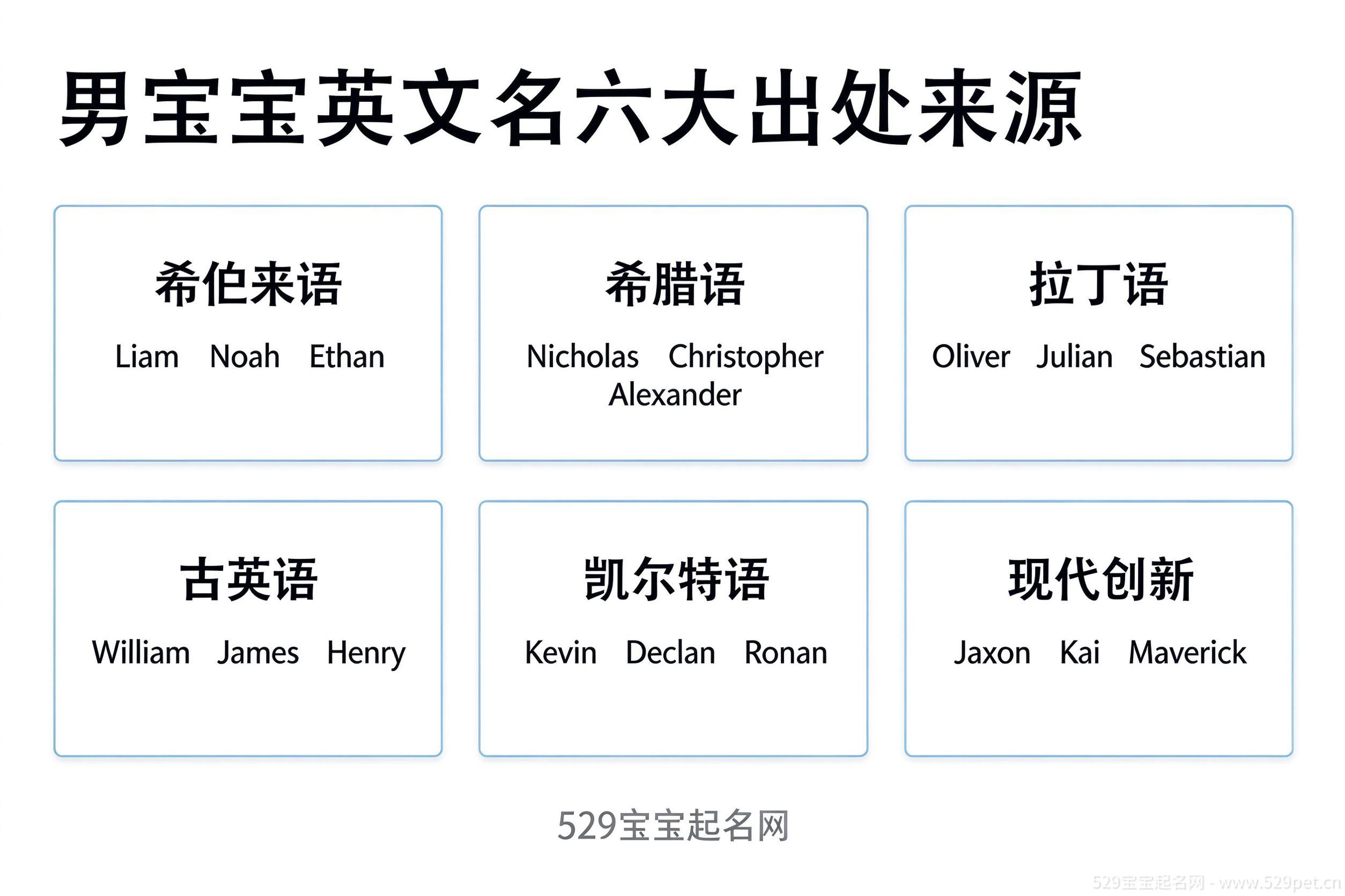 男宝宝英文名六大出处来源分类