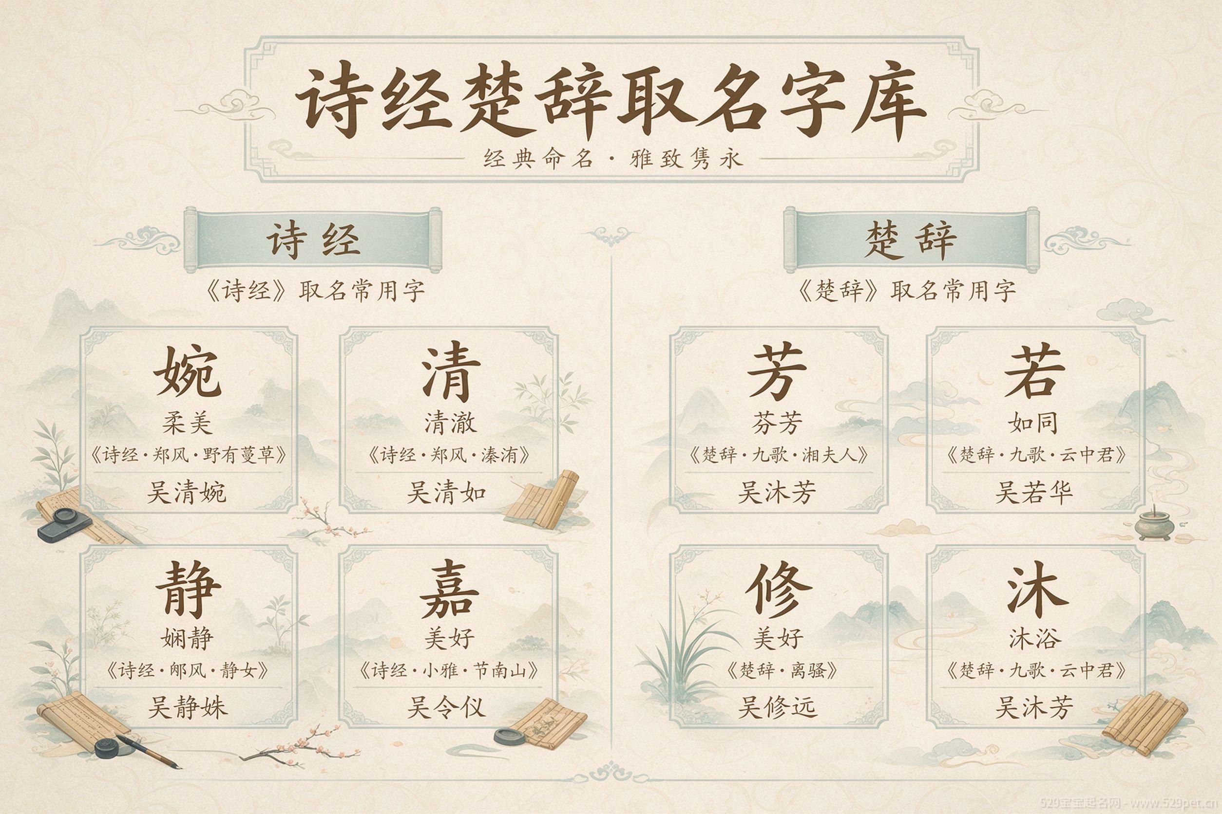 诗经楚辞取名字库分类图