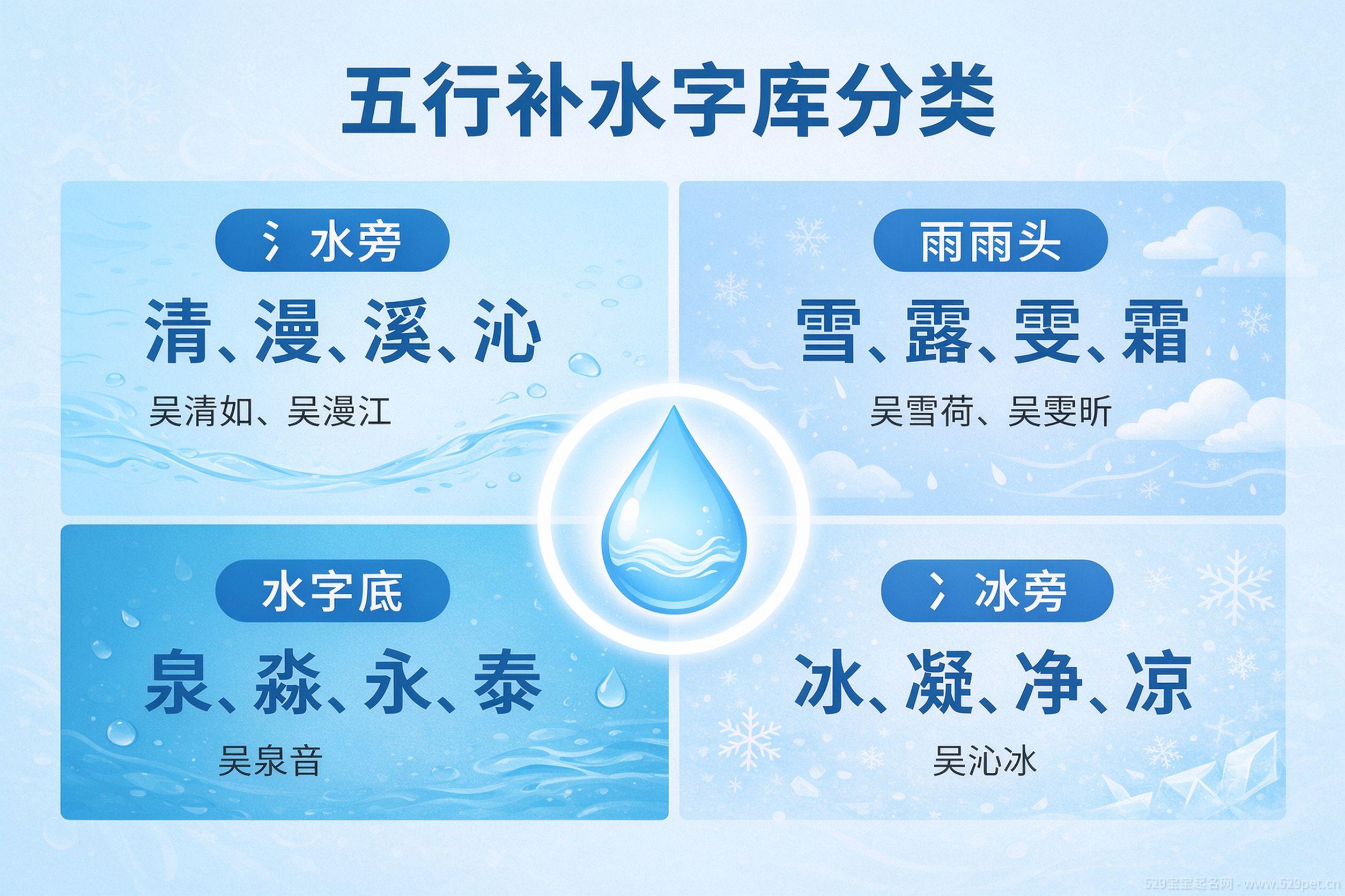 五行补水字库分类图