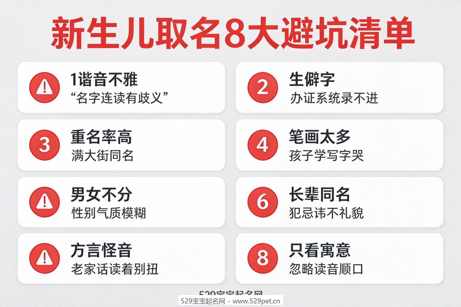 新生儿取名8大避坑清单