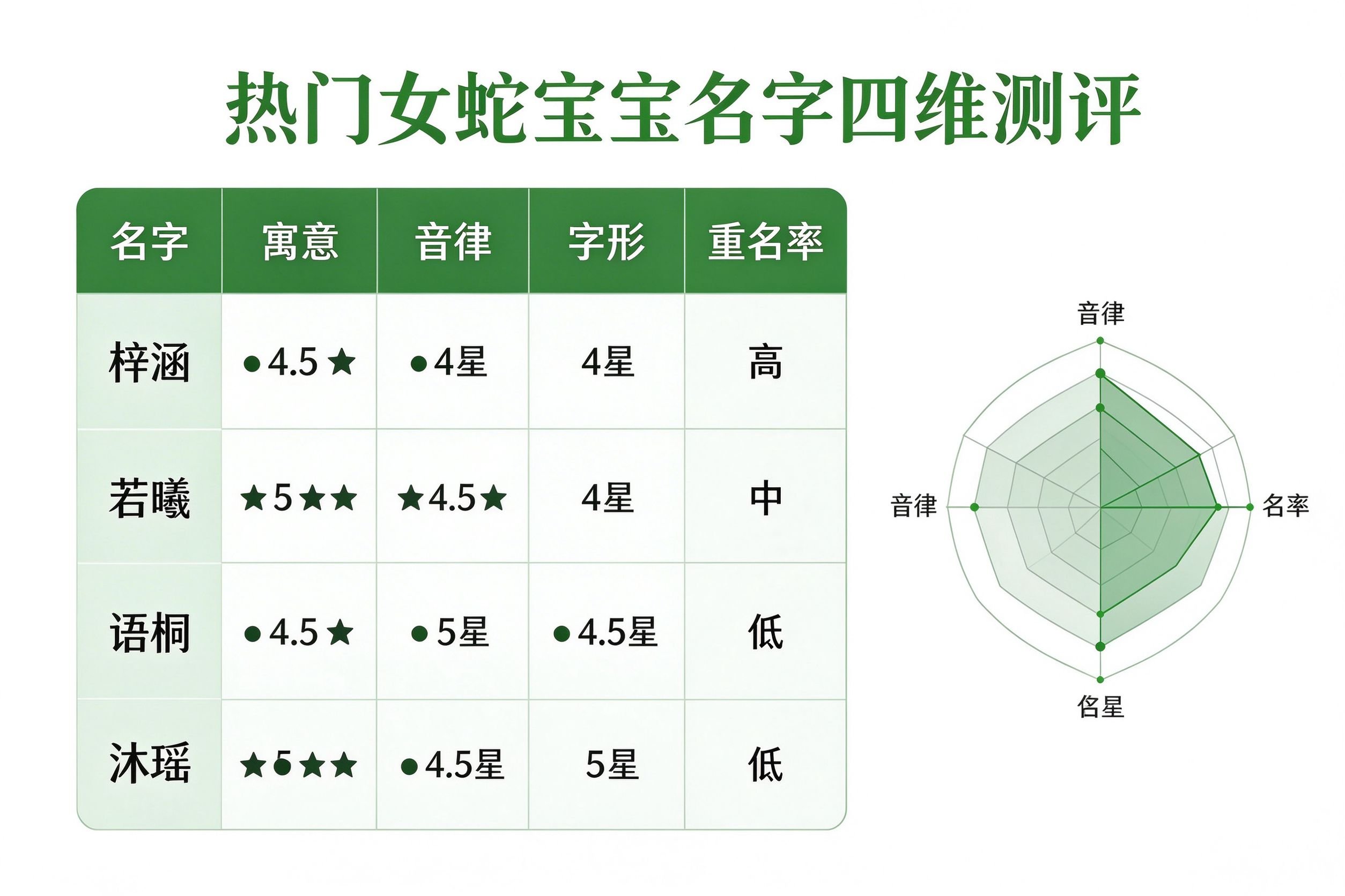 热门女蛇宝宝名字四维测评图