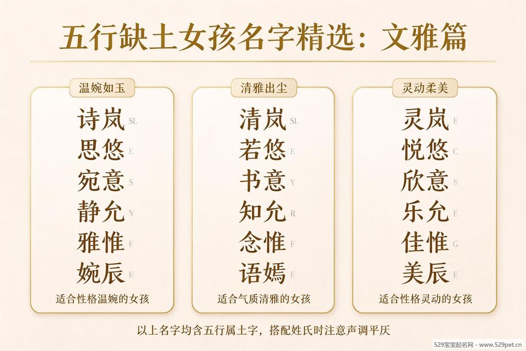 五行缺土女孩名字精选文雅篇
