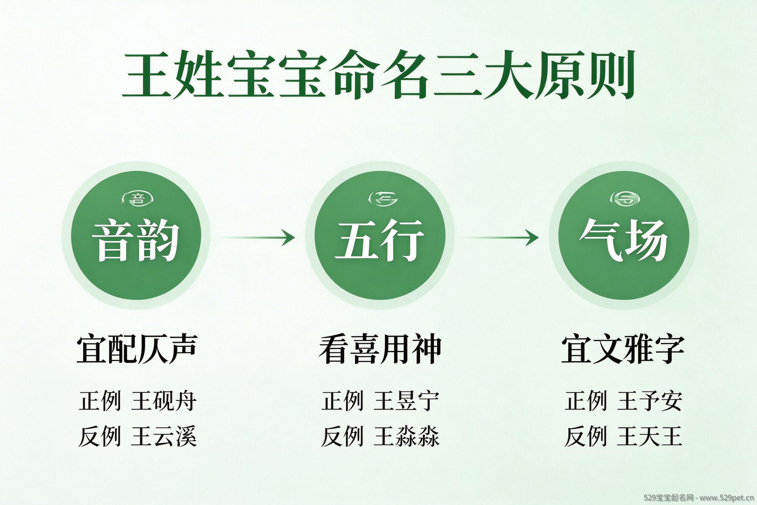 王姓宝宝取名三大核心原则流程图