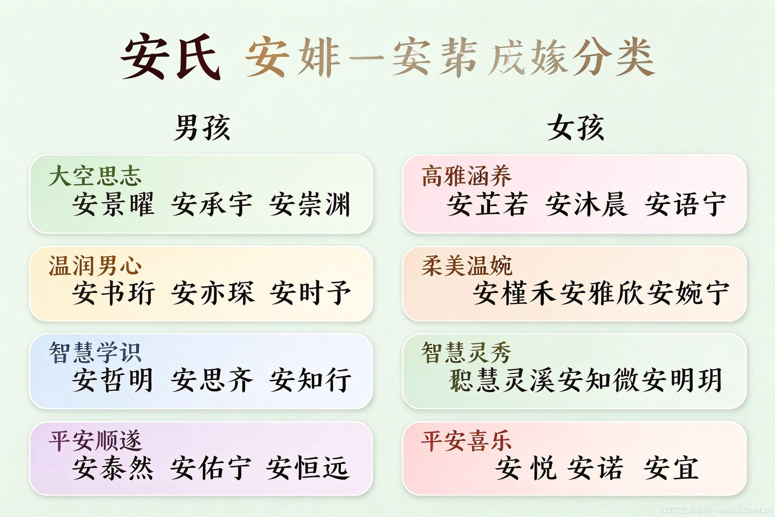 安姓名字风格分类图