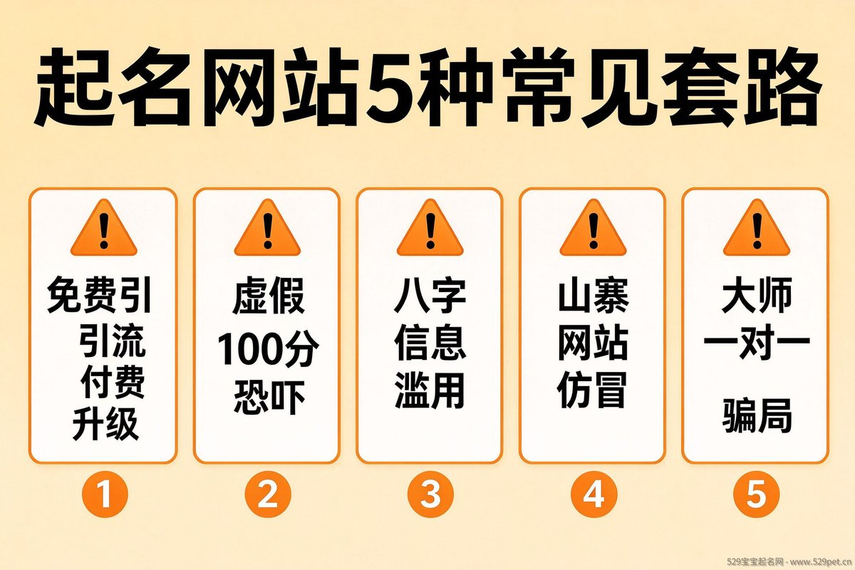 起名网站5种常见套路警示图