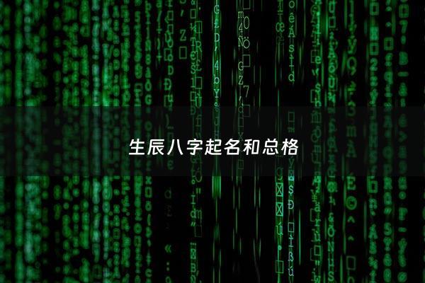 生辰八字起名和总格 - 生辰八字和命格