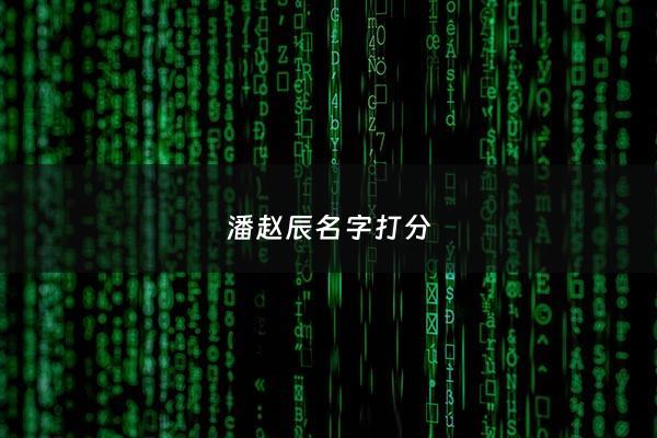 潘赵辰名字打分 - 潘晨什么名字好听
