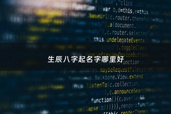 生辰八字起名字哪里好 - 八字起名的好地方
