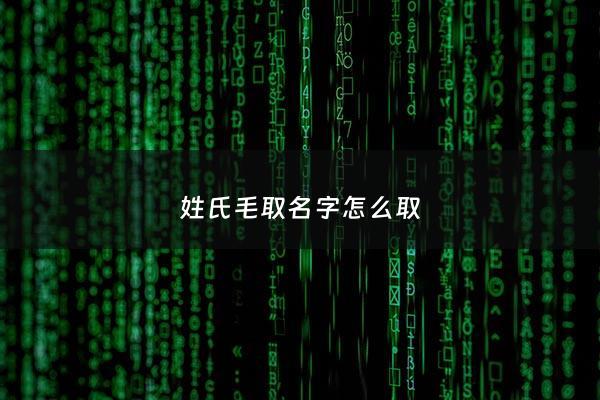 姓氏毛取名字怎么取 - 姓毛怎么起名