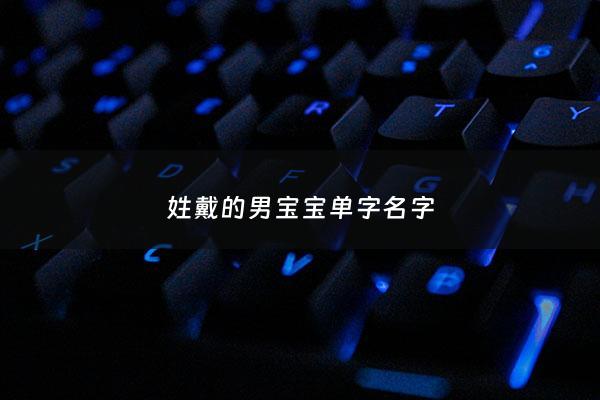 姓戴的男宝宝单字名字 - 戴姓男孩起名
