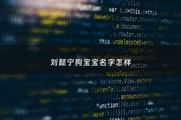 刘懿宁狗宝宝名字怎样 - 刘懿宁名字怎么样