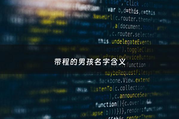 带程的男孩名字含义 - 带程字的名字洋气