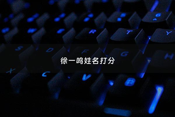 徐一鸣姓名打分