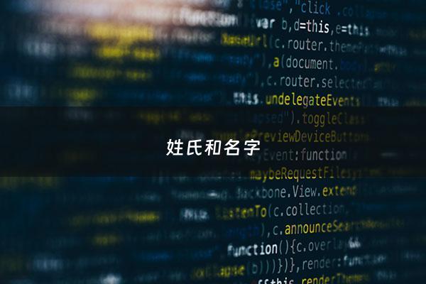 姓氏和名字