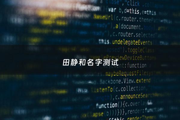 田静和名字测试