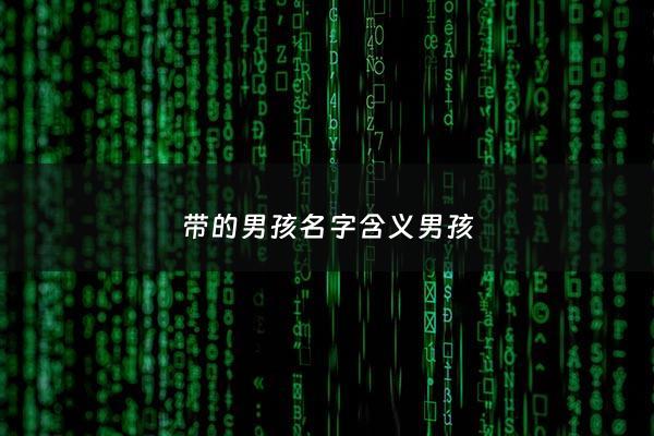 带的男孩名字含义男孩 - 男孩子的名字带什么字最吉利